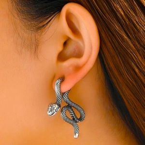 Silver Snake Earrings
